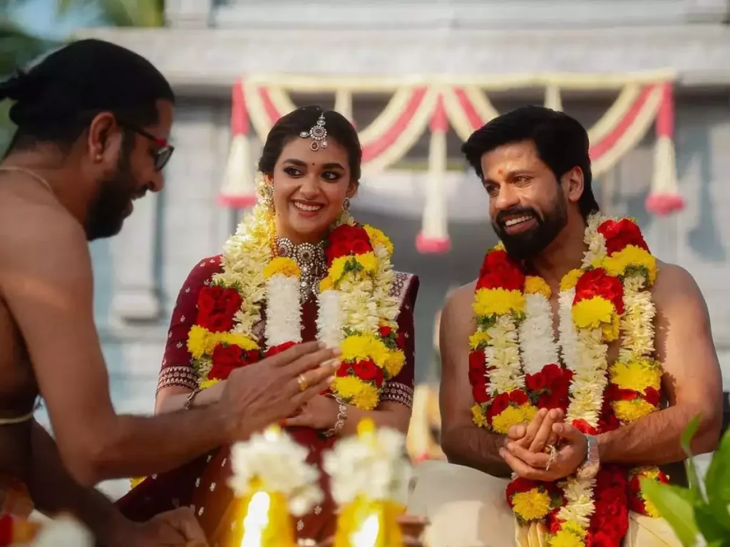 Decoding Keerthy Suresh’s Bridal Look: A Celebration of Tamil Iyengar Tradition 21 keerthy suresh ties the knot with fiance antony thattil in colourful iyengar ceremony in goa check out pics